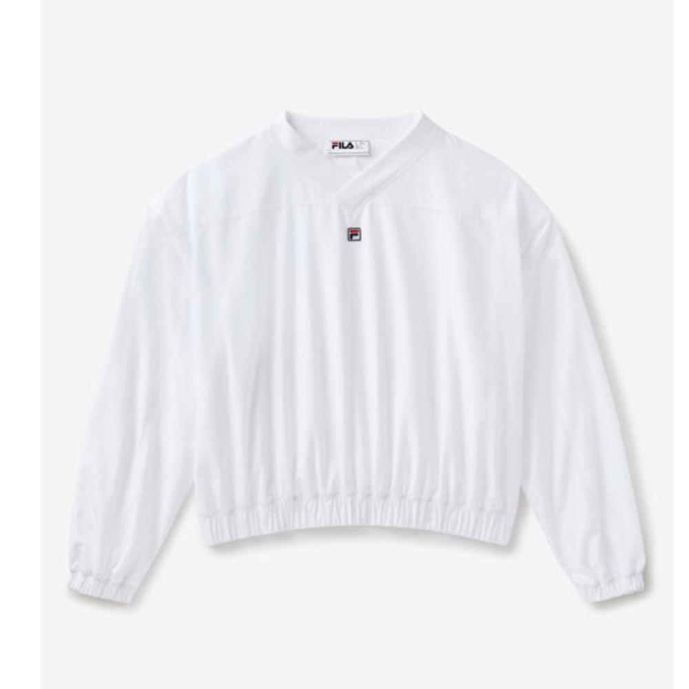 NEW Fila Hailey Bieber White V-Neck Windbreaker, Brand New without tag attached